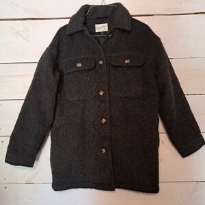 Universal Thread Womens Wool Oversized Brushed Shirt Jacket Size Xtra Small Grey